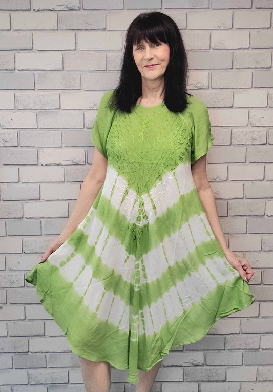 Hattie Beach Dress With Tye Dye Print