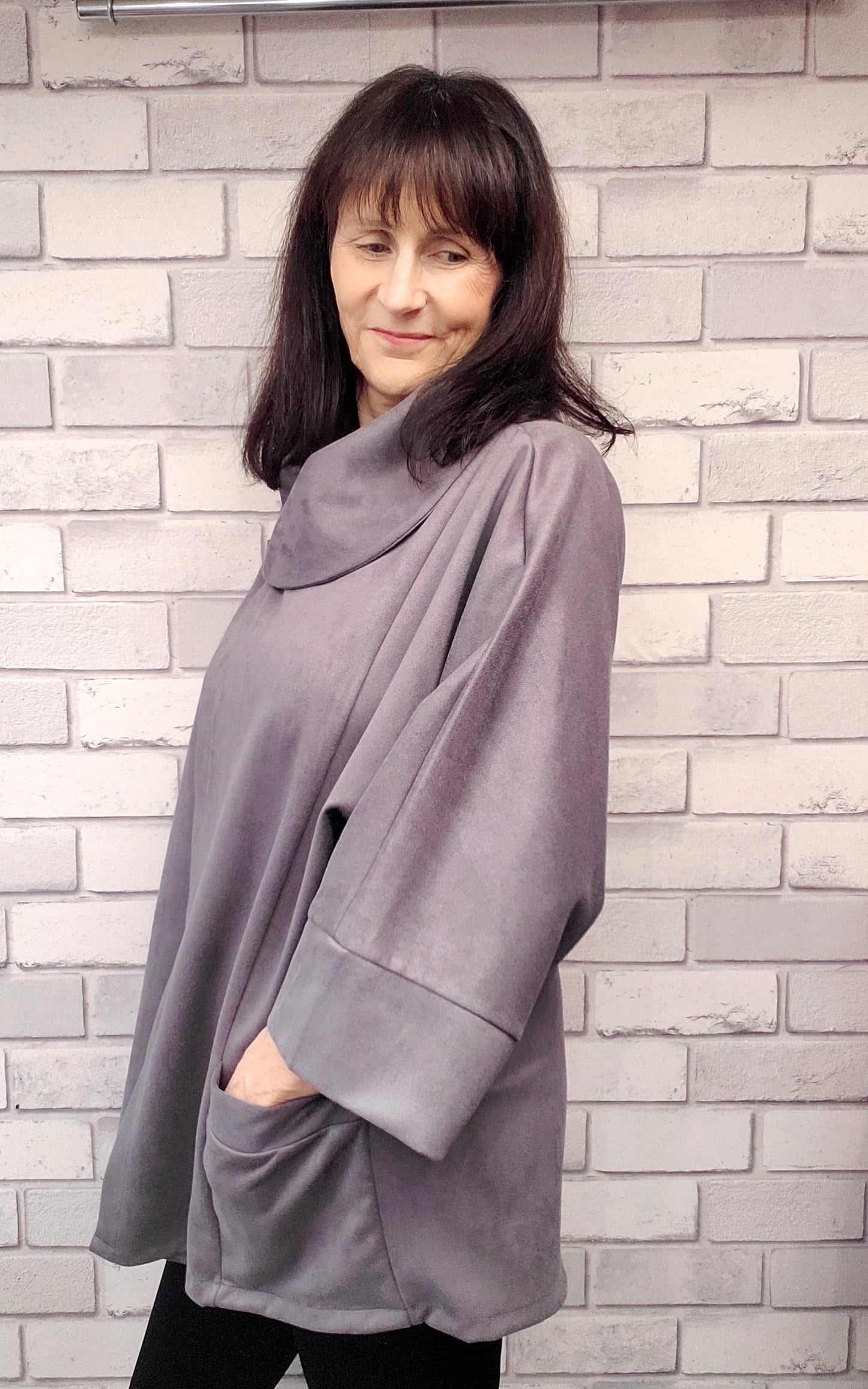 Veronica Suedette Cape Jacket - Couture Boutique