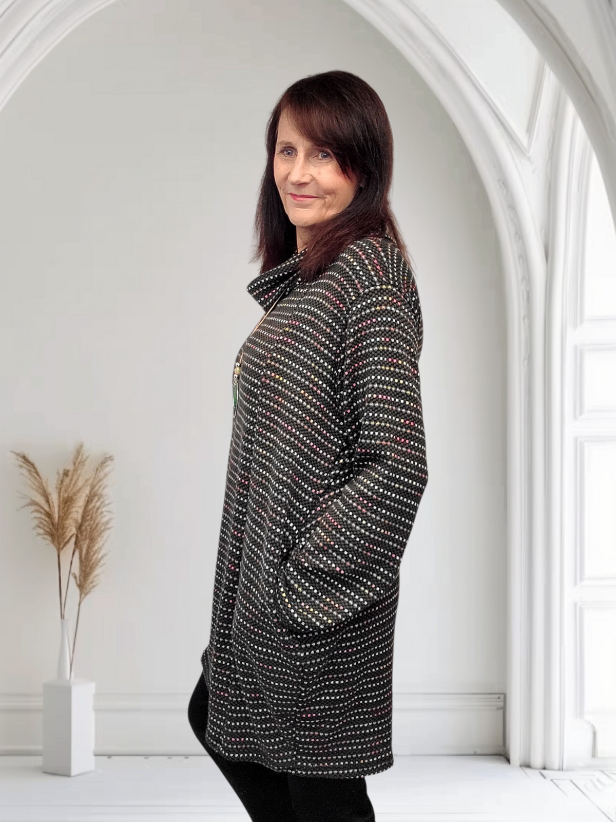 Dina Knitted Multi-Colour Dress – Cozy & Stylish, Onesize 14-20 - Couture Boutique