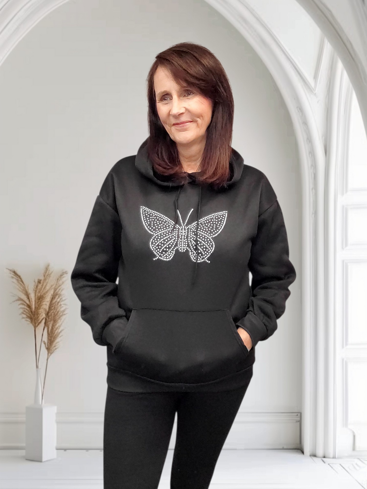 Beaty Butterfly Print Hoodie Cozy Graphic Sweatshirt for Women, 3 Sizes - Couture Boutique