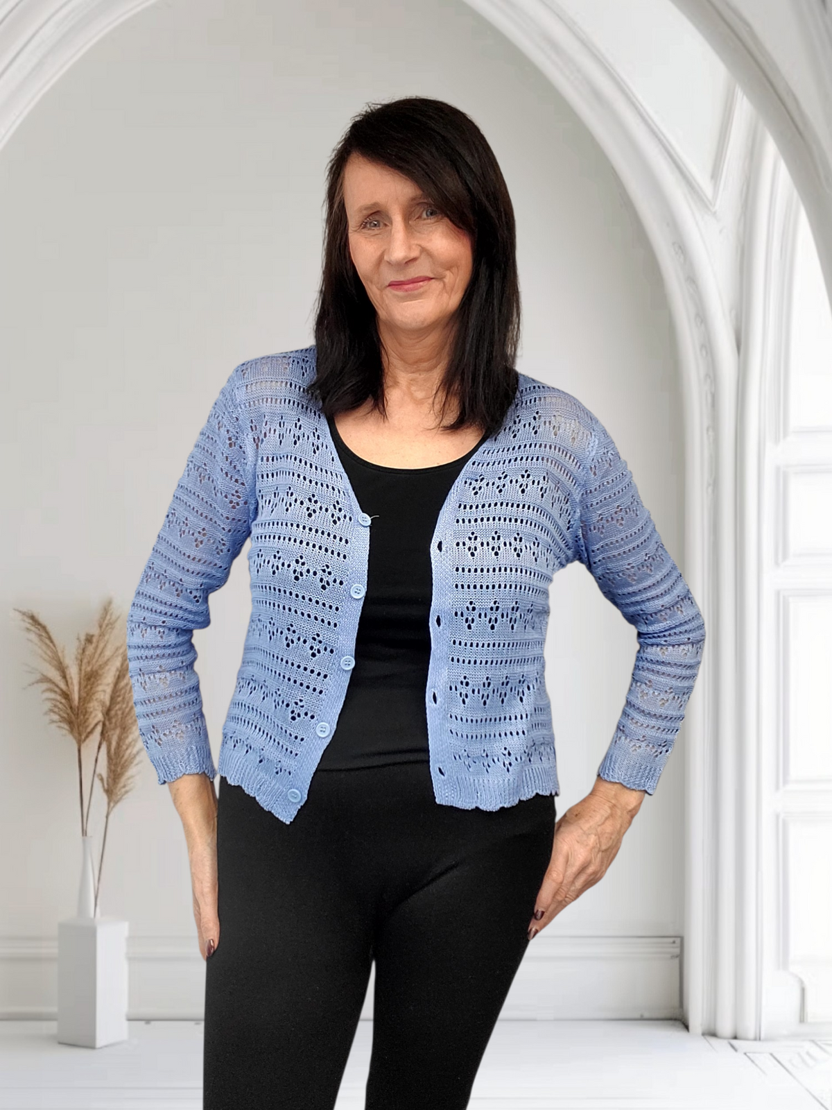 Danna Long Sleeve Crochet Cardigan - Couture Boutique
