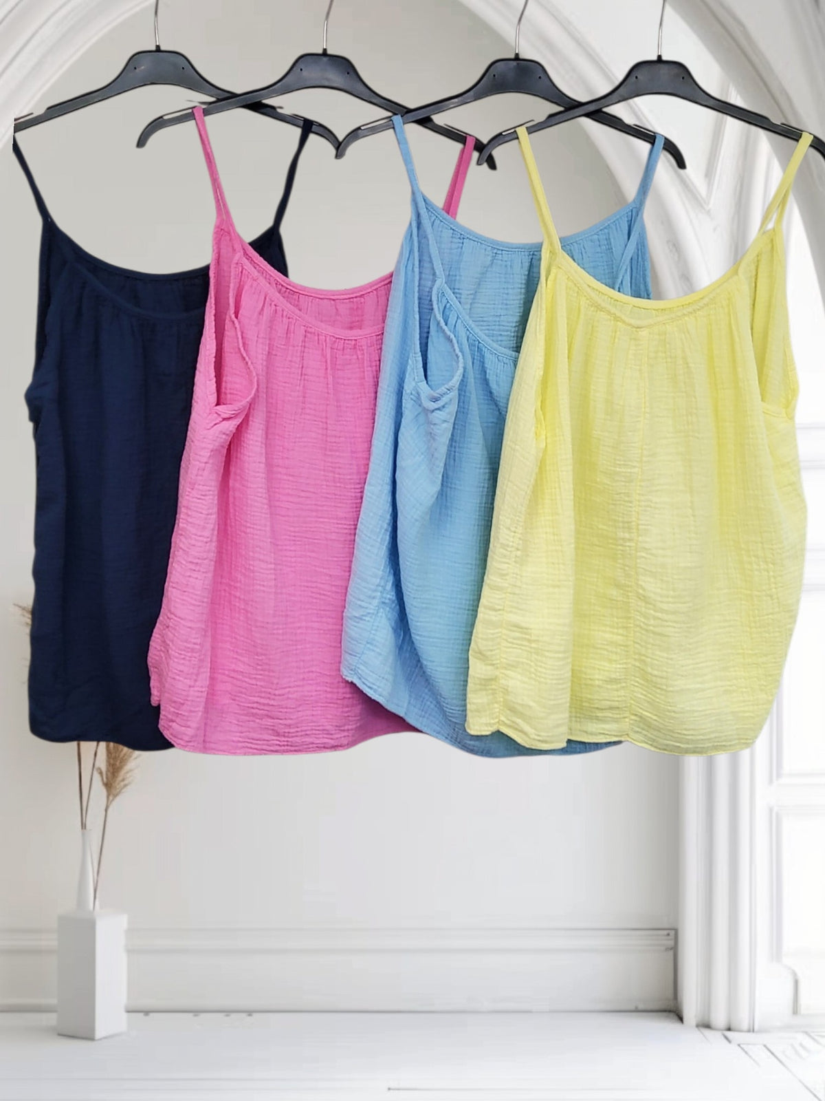 Women's Cheesecloth Cotton Vest Top - Couture Boutique