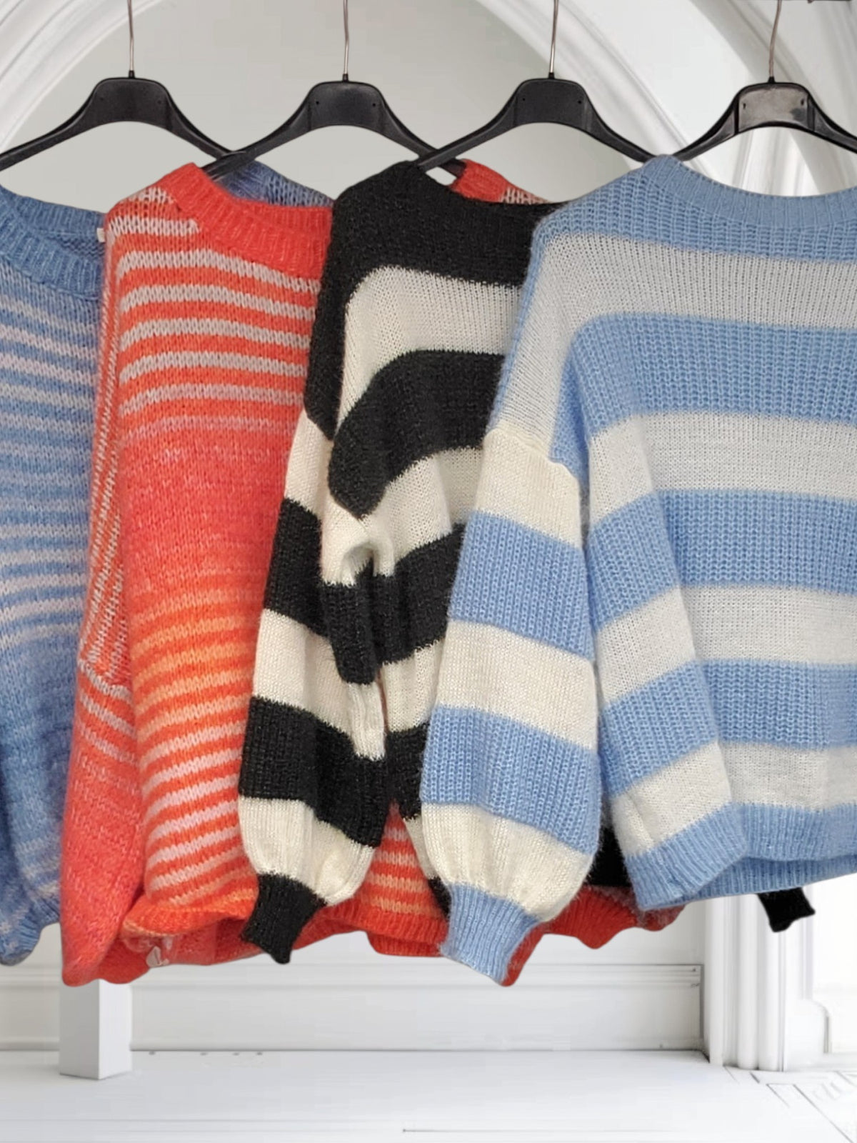 Ladies Striped Knit Jumper-Tash