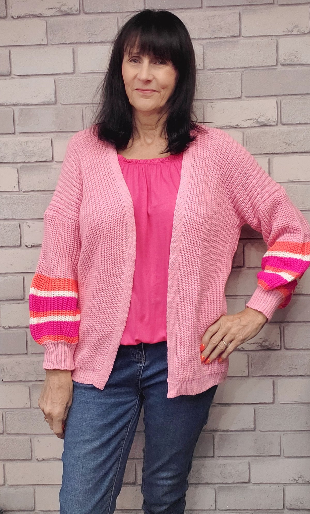 Short Cardigan  With Balloon  Sleeve - Couture Boutique