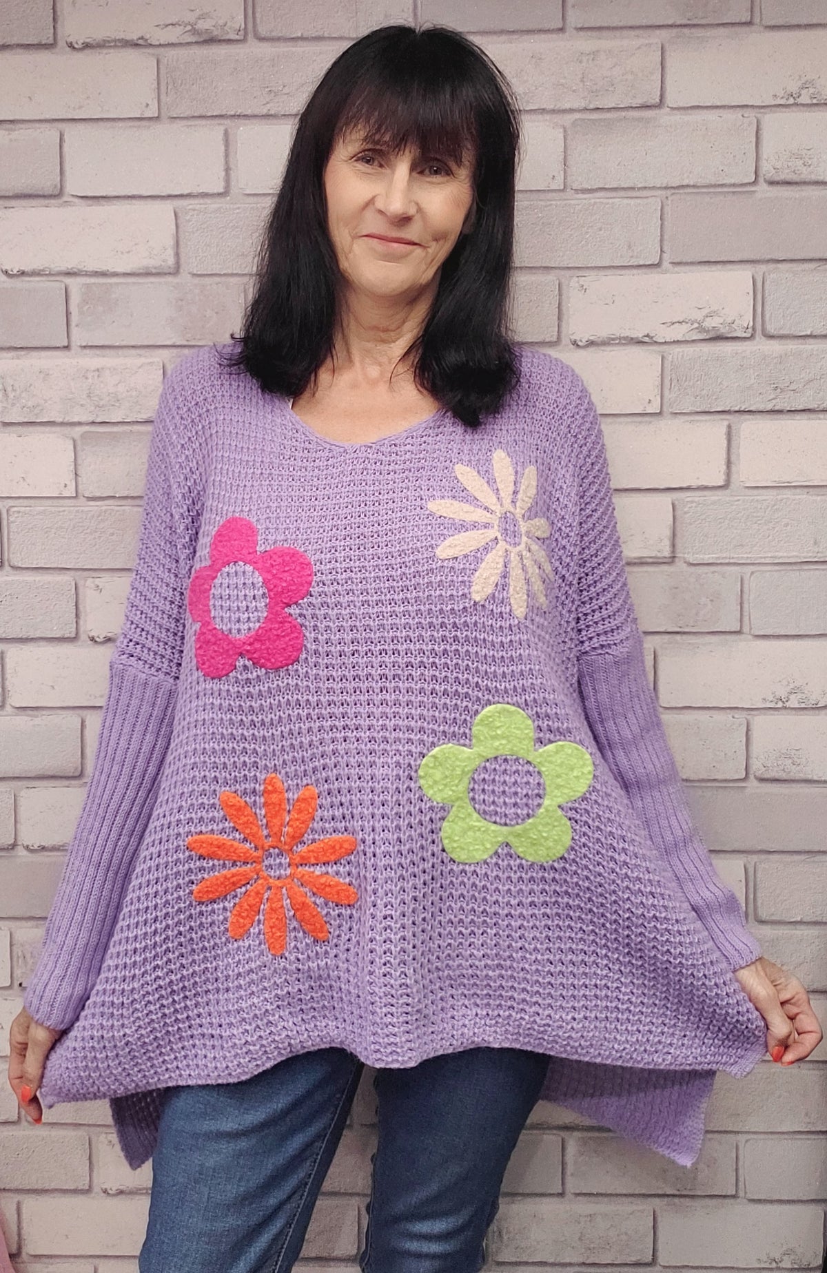 Olivia Oversize Flower  Jumper - Couture Boutique