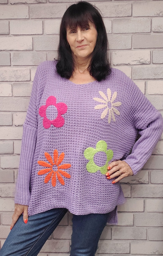 Olivia Oversize Flower  Jumper - Couture Boutique