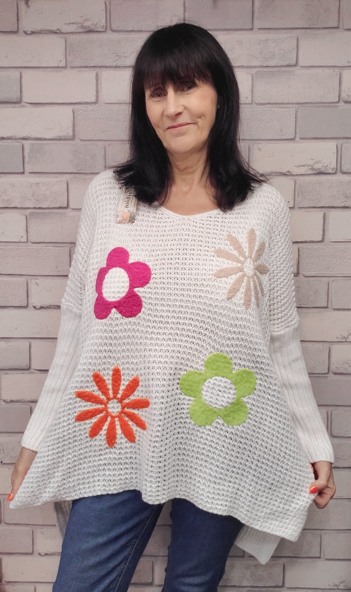 Olivia Oversize Flower  Jumper - Couture Boutique