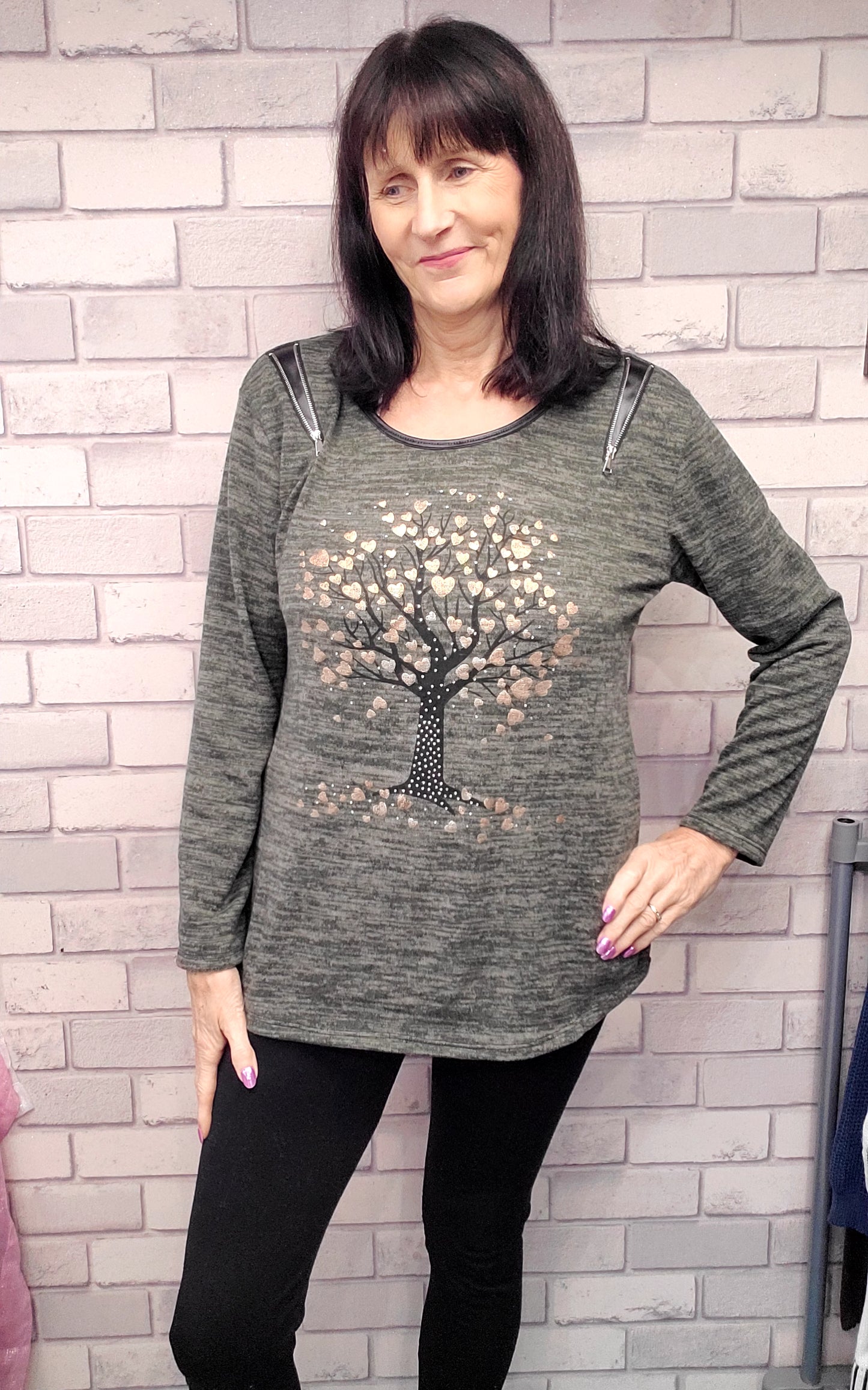 Trinny Long Sleeve Tree Of Life Top - Couture Boutique