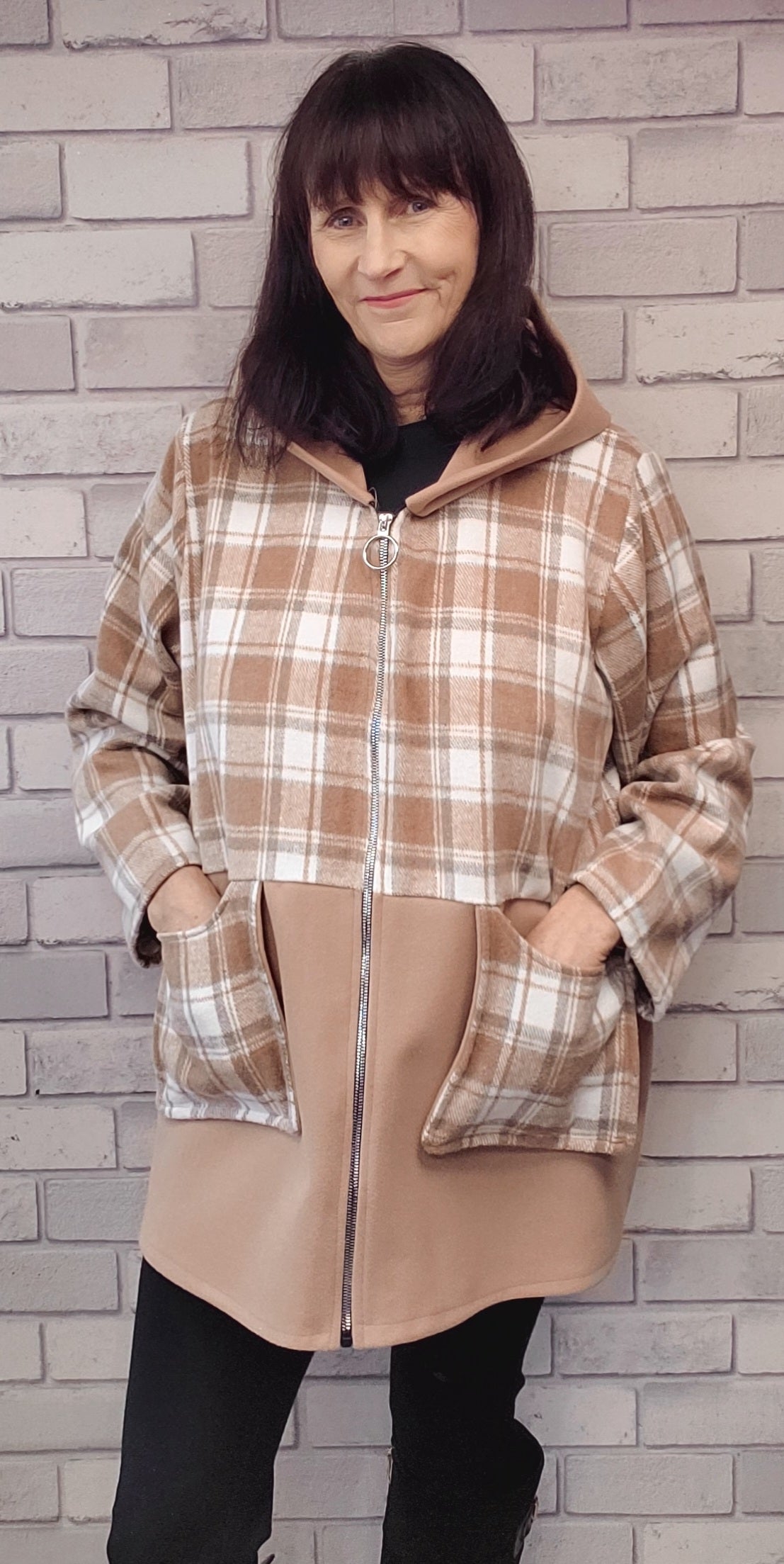 Talia Lightweight Check Jacket - Couture Boutique