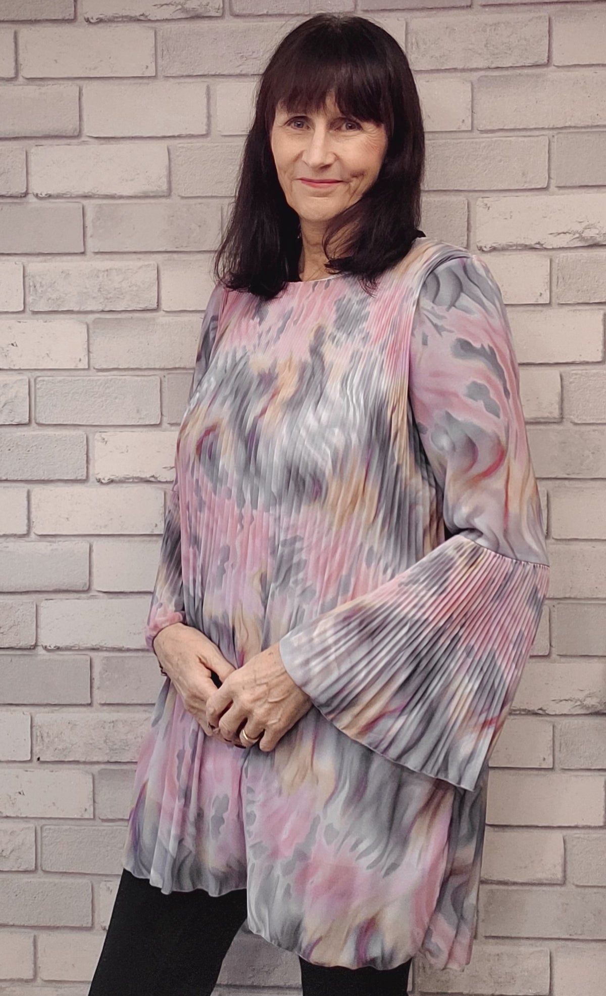 Tia Bell Sleeve Pleated Dress - Couture Boutique