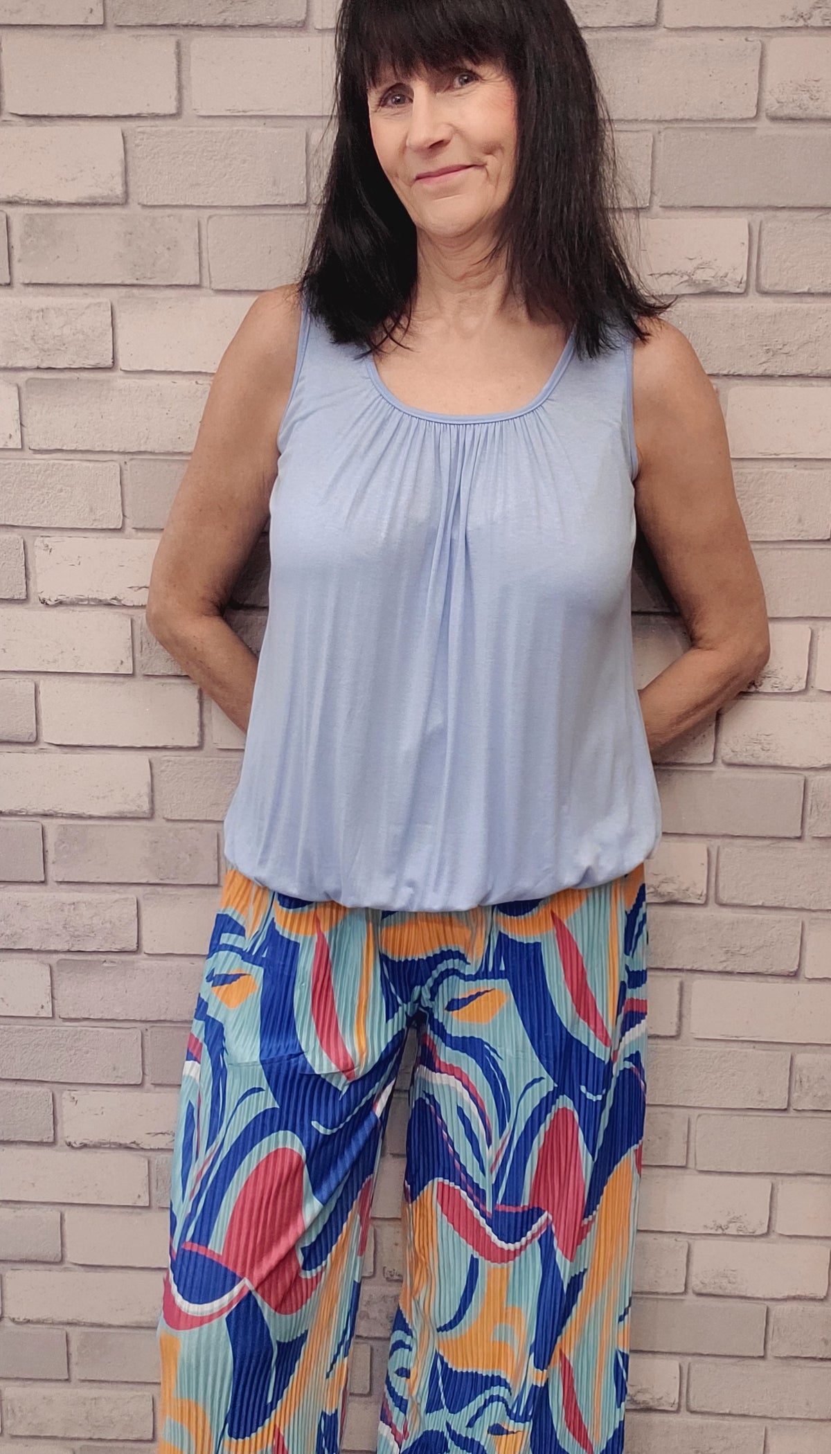 Ingrid Plain Loose Fit  Vest Tops - Couture Boutique