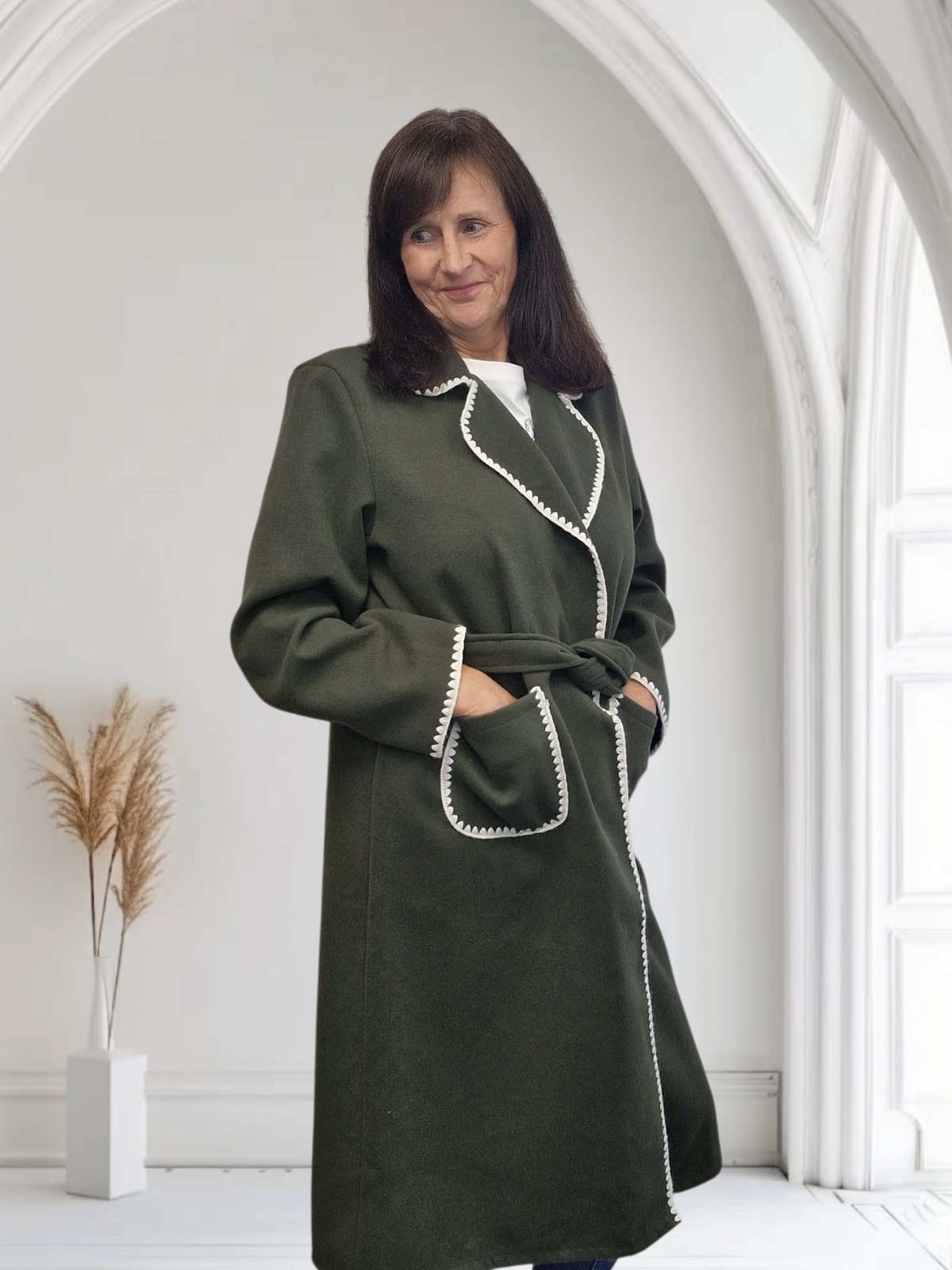 Ladies Coat With Stitch Detail, Onesize  12-18 - Couture Boutique