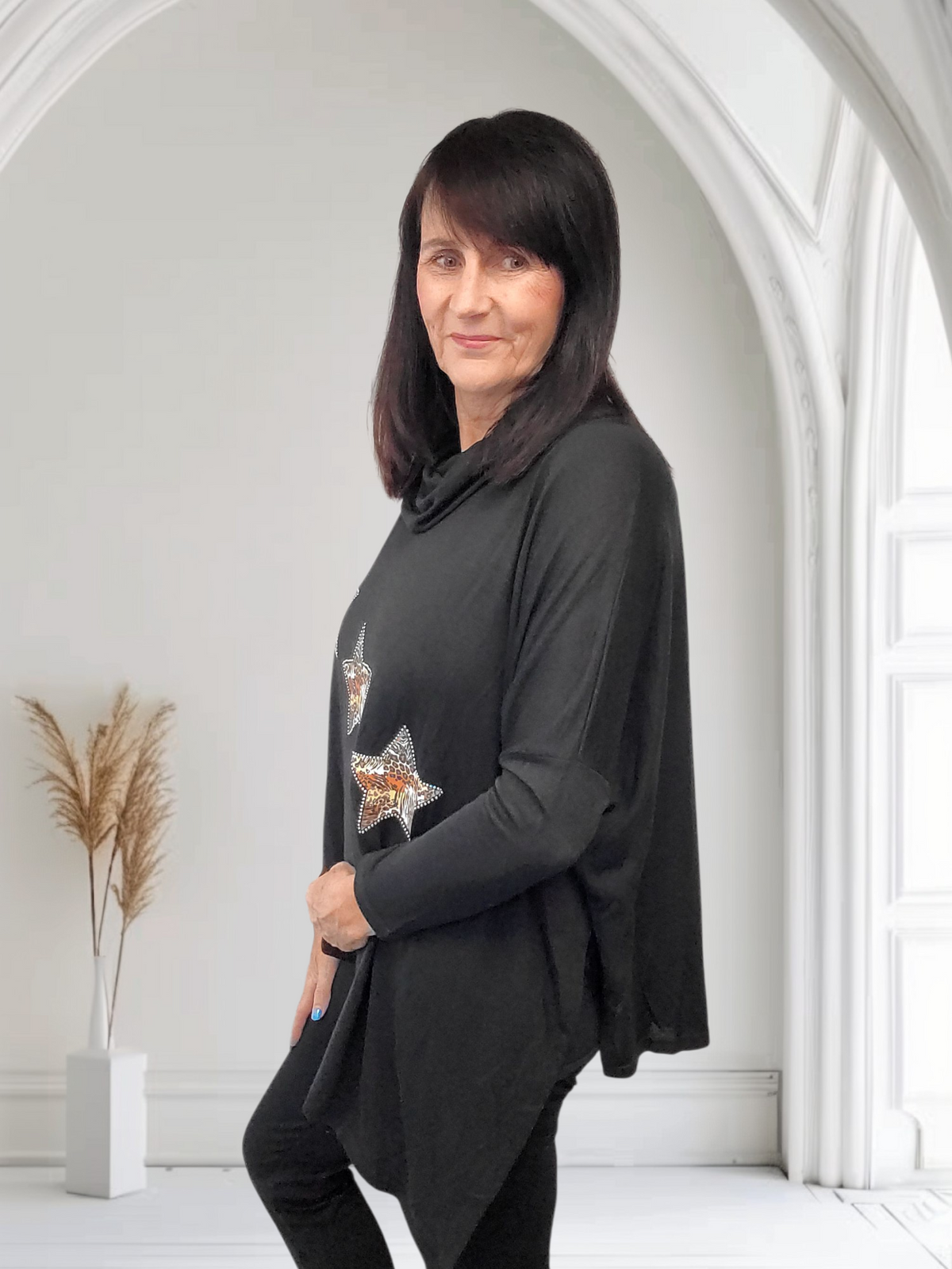Demi Oversized Animal Print Star Top – Perfect with Leggings, Onesize  14-22 - Couture Boutique