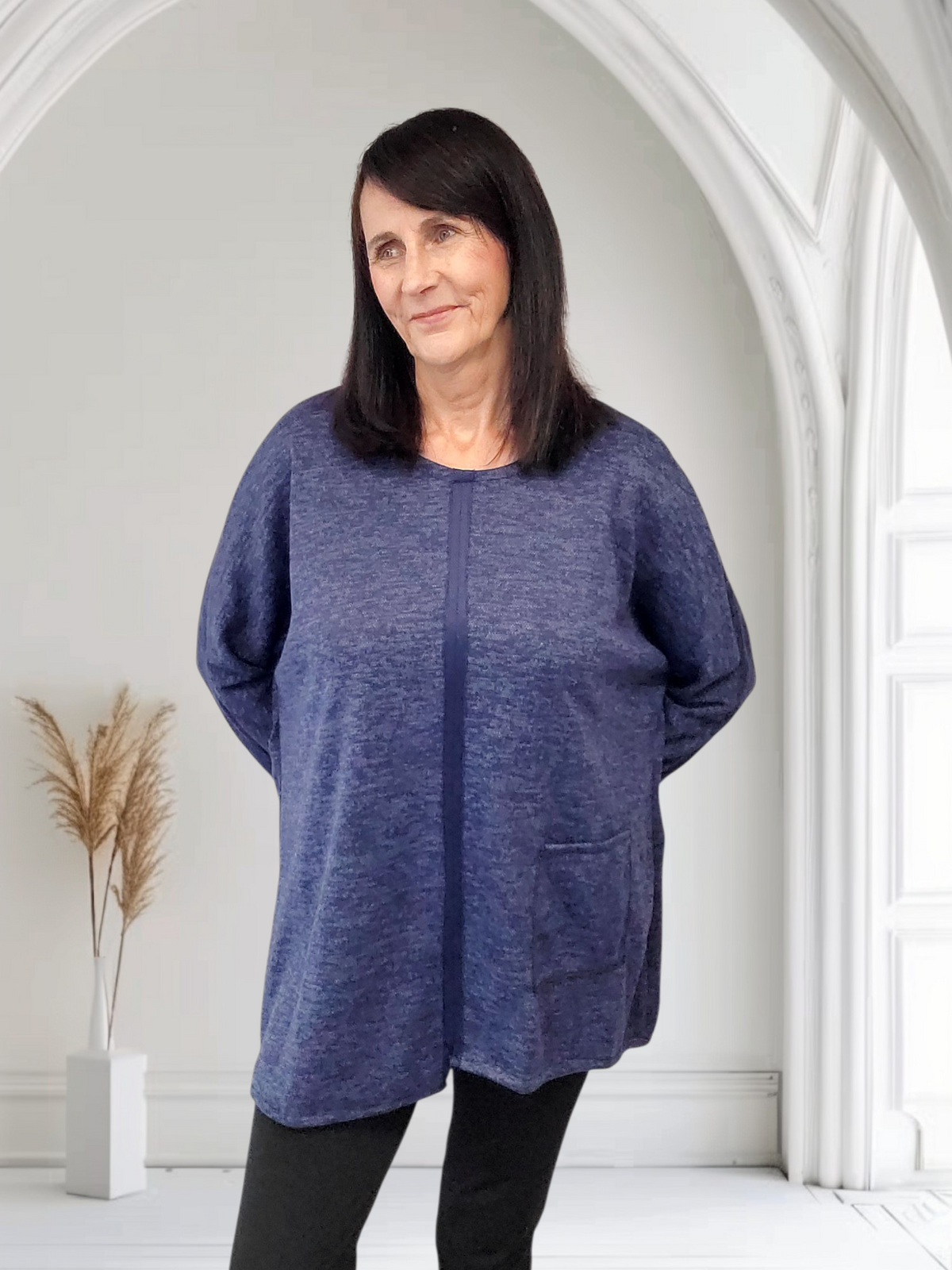 Julia Comfy Oversized Top with Pocket, Onesize  12-20 - Couture Boutique