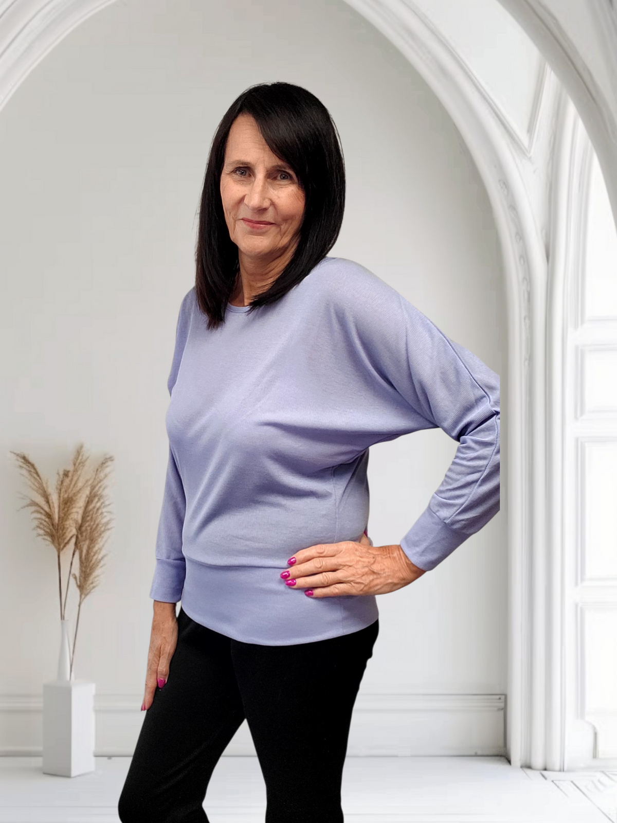 Ida Purple Soft Knit Top – Cozy Women's Sweater, Onesize 10-14 - Couture Boutique