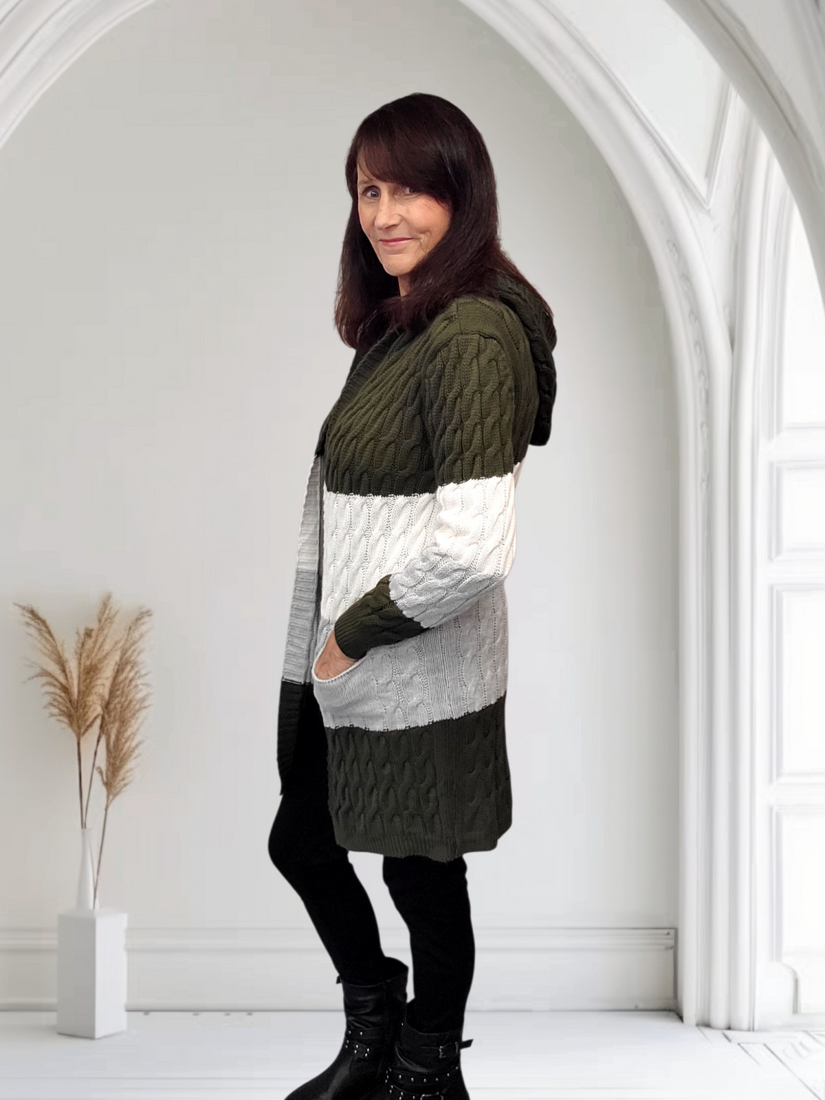 Kaza Cable Knit Cardigan, Onesize  12-18 - Couture Boutique