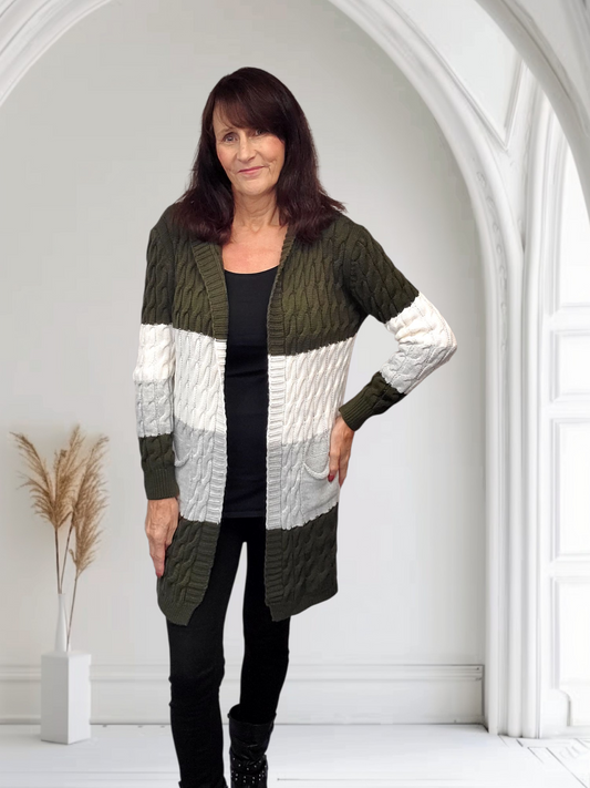 Kaza Cable Knit Cardigan, Onesize  12-18 - Couture Boutique