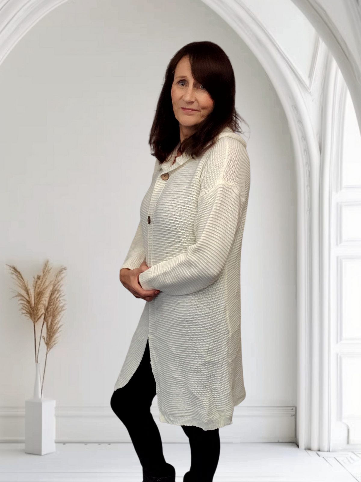 Kingsley Classic 3-Button Knit Cardigan, Onesize  12-16 - Couture Boutique