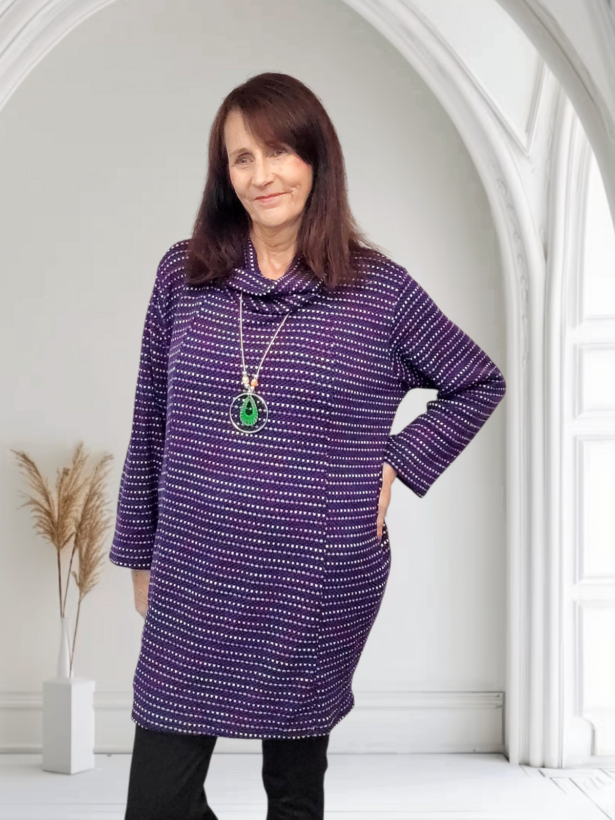 Dina Knitted Multi-Colour Dress – Cozy & Stylish, Onesize  14-20 - Couture Boutique