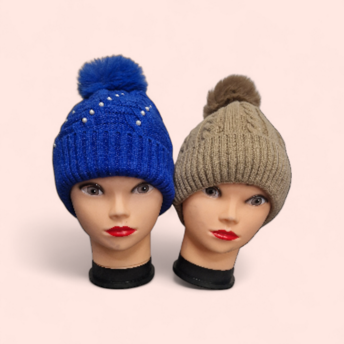 Faux Fur Bobble Hat - Couture Boutique