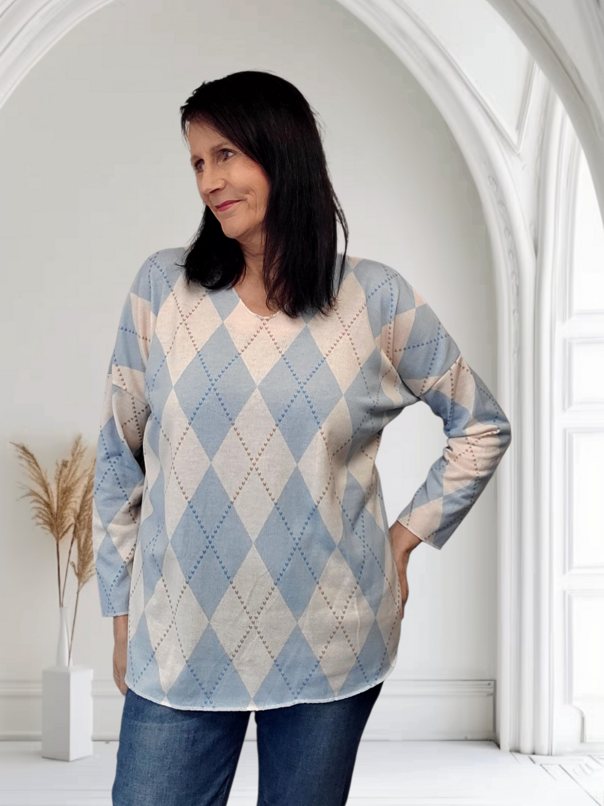 Gemma Diamond Pattern Top - Couture Boutique