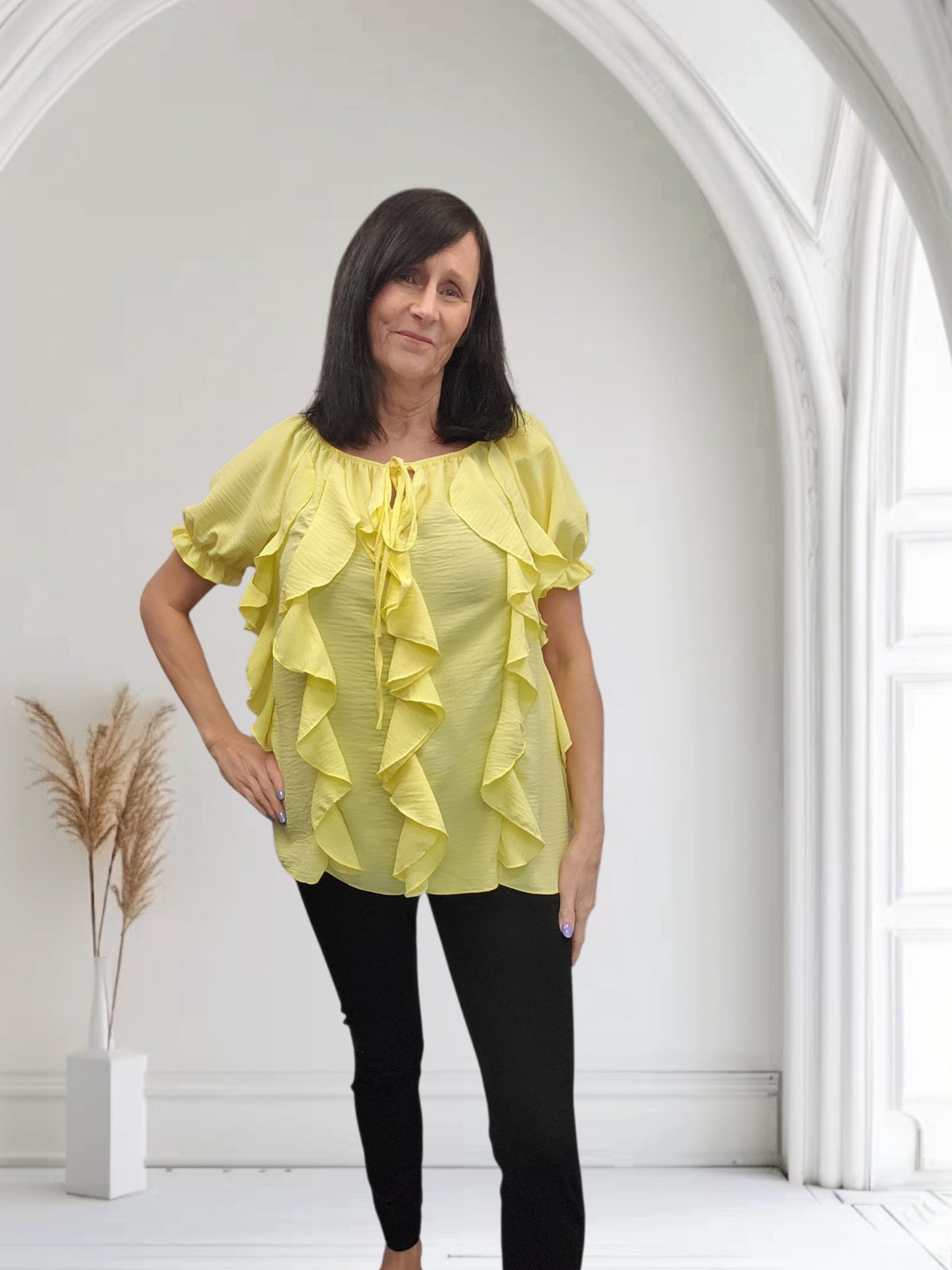 June Women's Ruffle Tie-Neck Blouse - Couture Boutique