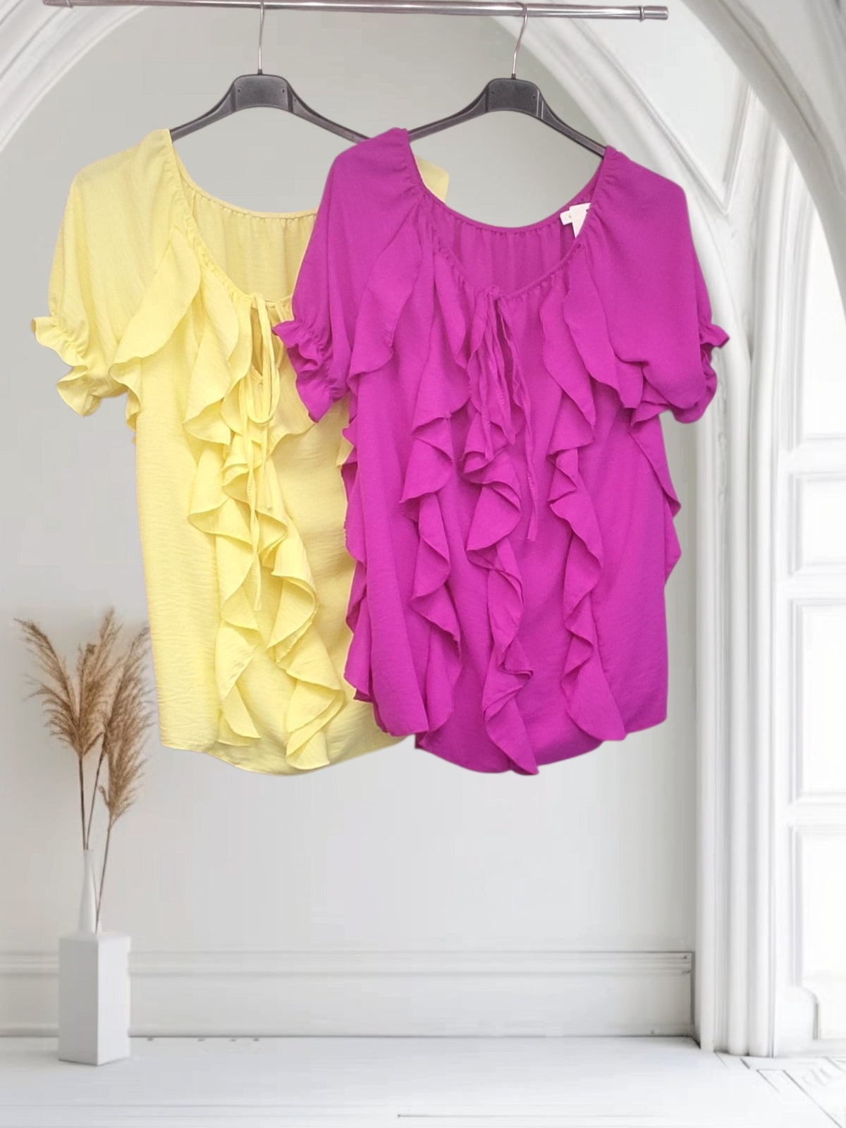 June Women's Ruffle Tie-Neck Blouse - Couture Boutique