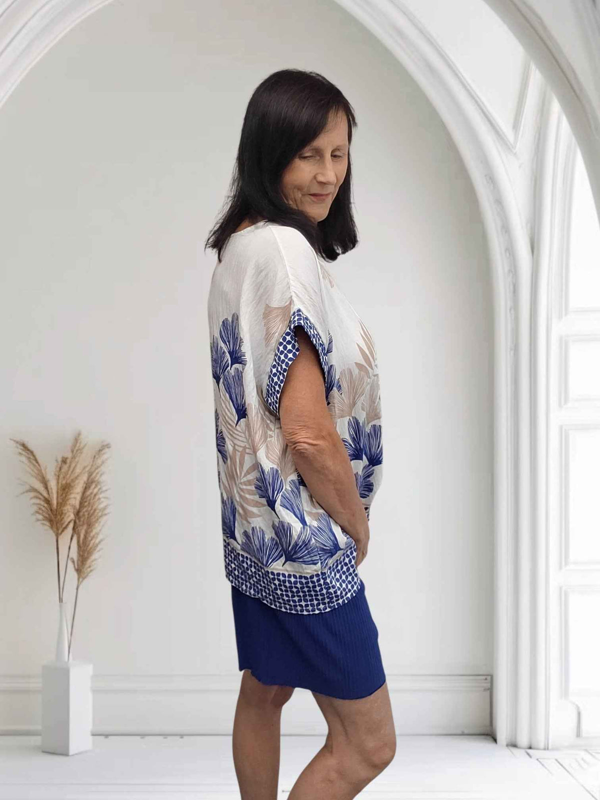 Remi Women's Floral Print Top – One Size Fits Up to UK 20