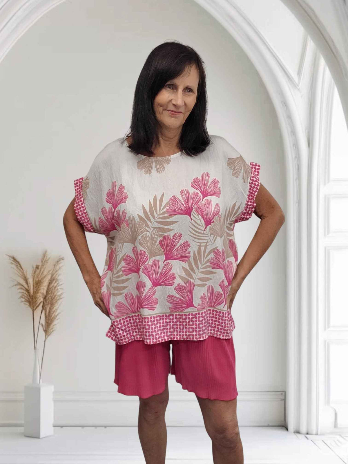 Remi Women's Floral Print Top – One Size Fits Up to UK 20