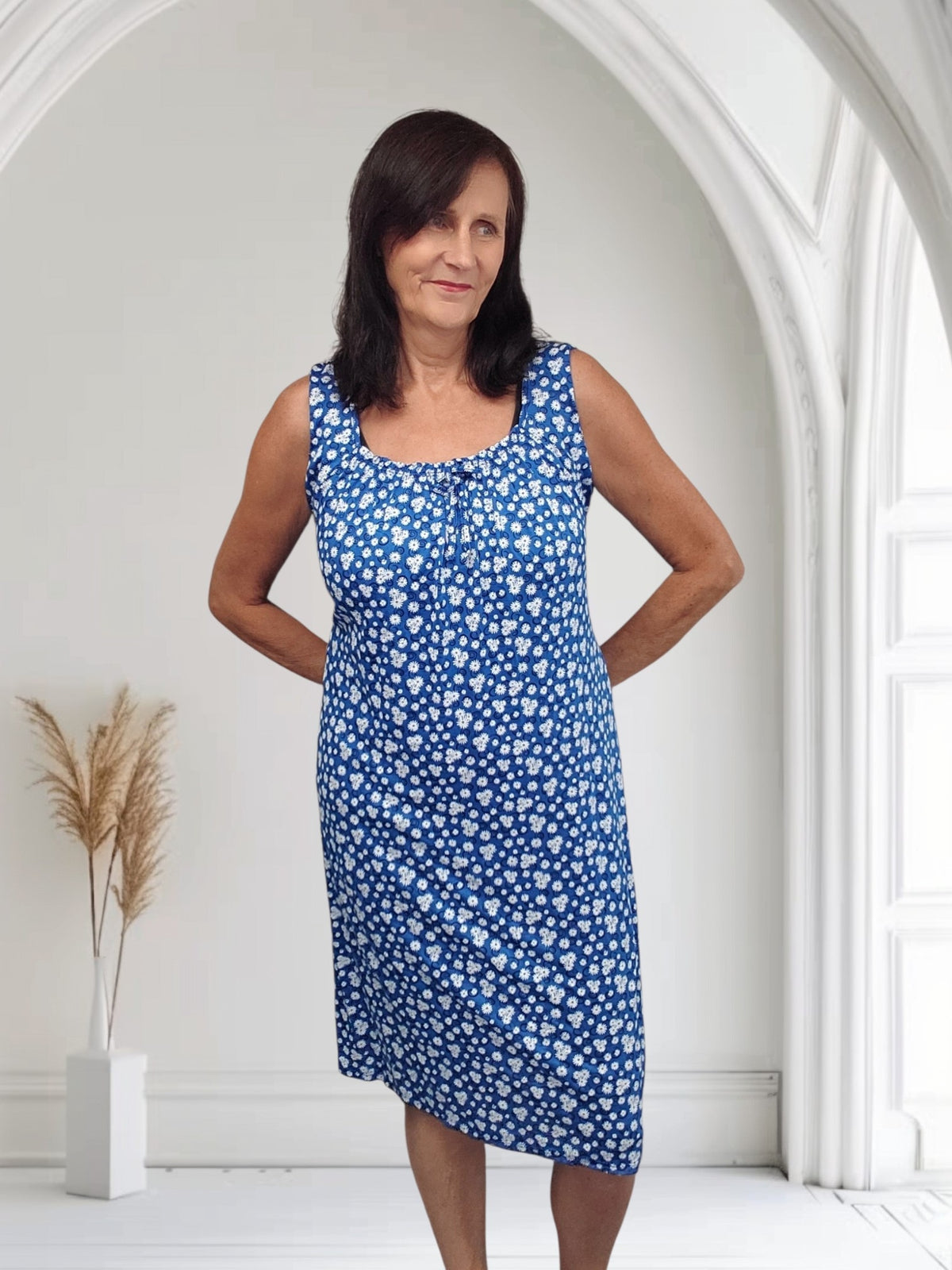 Ladies Ditsy Floral Sleeveless Summer Midi Dress-Poppy - Couture Boutique