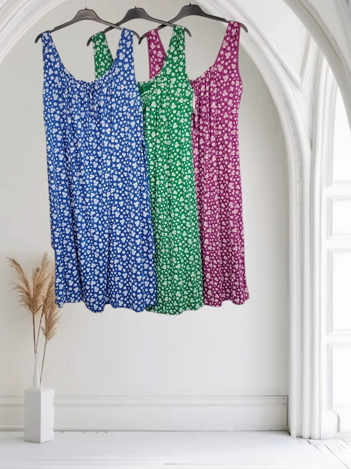 Ladies Ditsy Floral Sleeveless Summer Midi Dress-Poppy - Couture Boutique