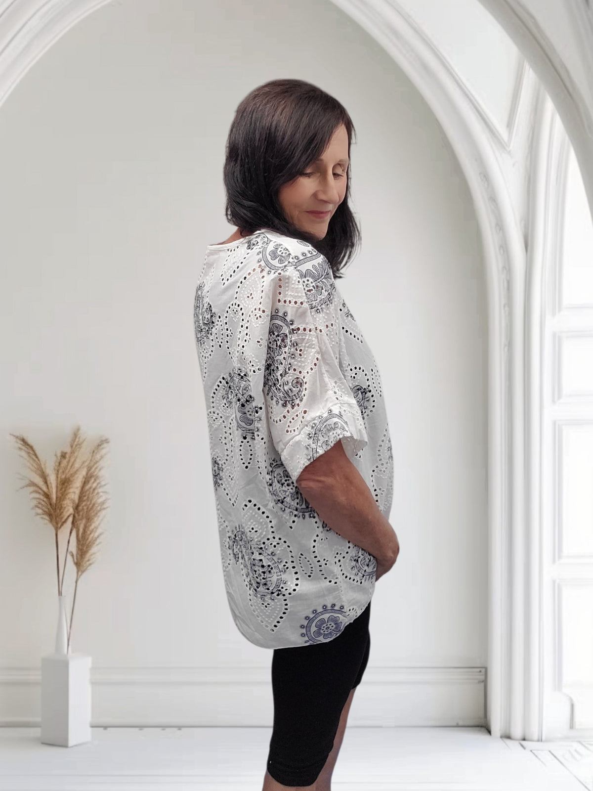 Ladies Paisley Print Cotton Top – Broderie Style-Rubie - Couture Boutique