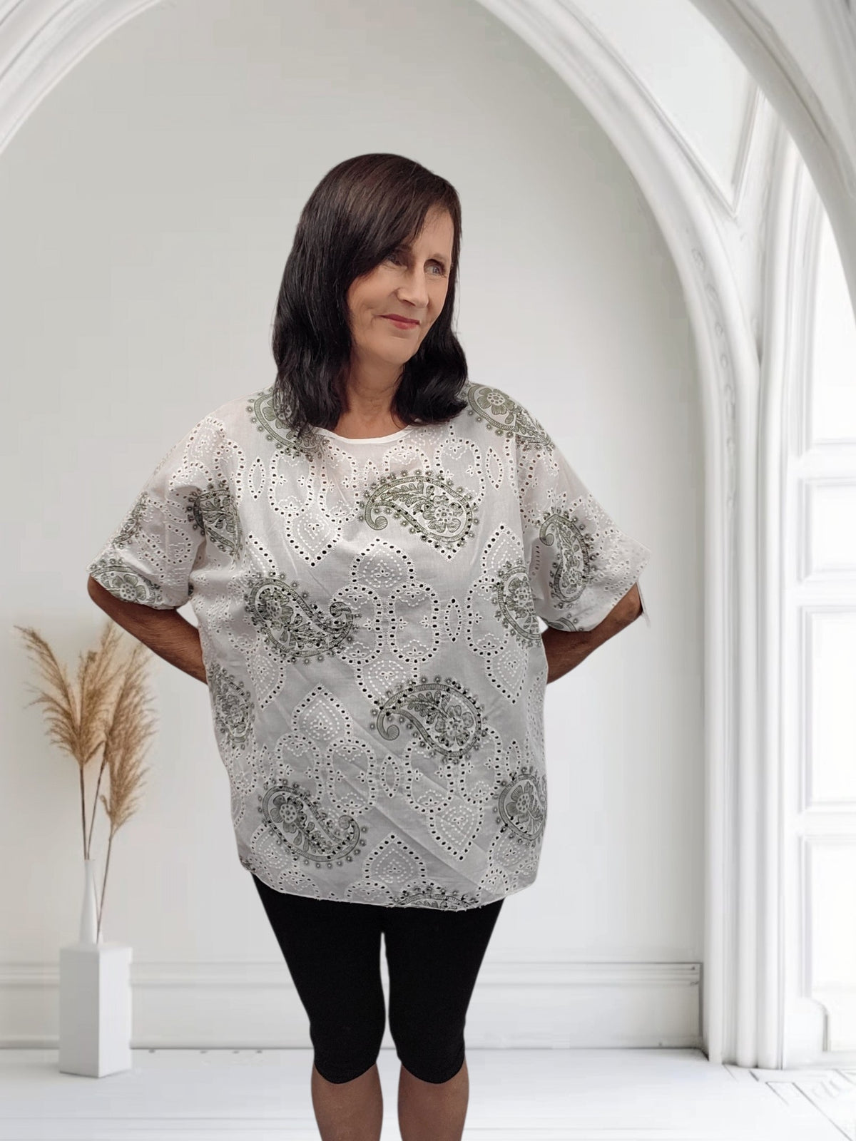 Ladies Paisley Print Cotton Top – Broderie Style-Rubie - Couture Boutique