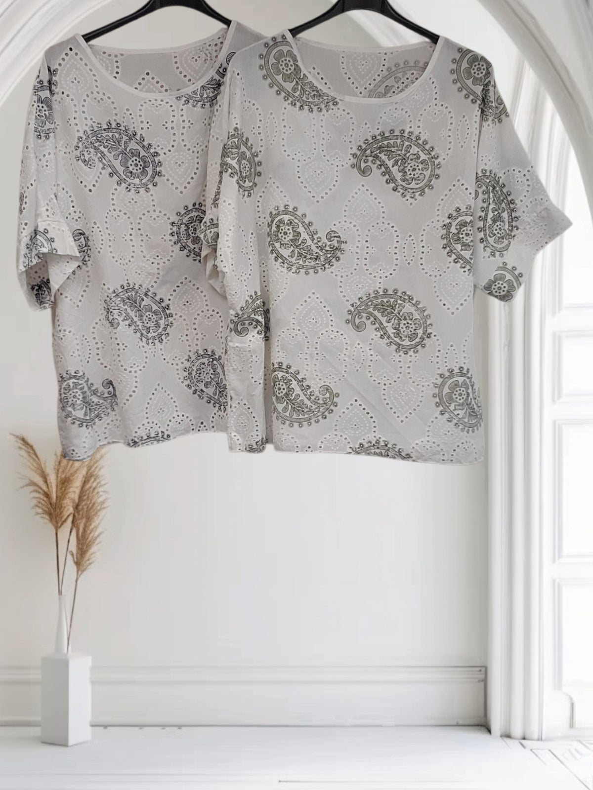 Ladies Paisley Print Cotton Top – Broderie Style-Rubie - Couture Boutique