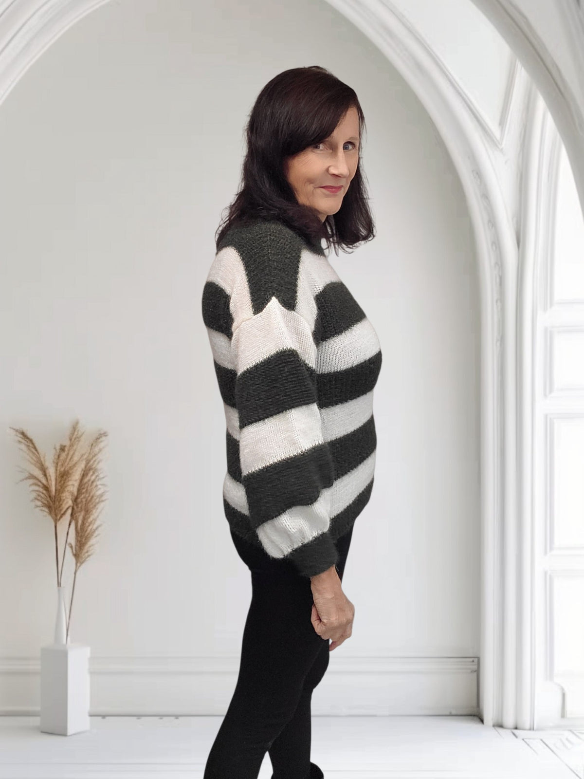Ladies Striped Knit Jumper-Tash