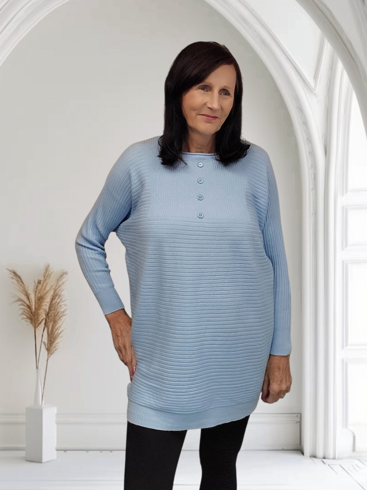 Ribbed Button Detail Top – 3 Colours- Liv