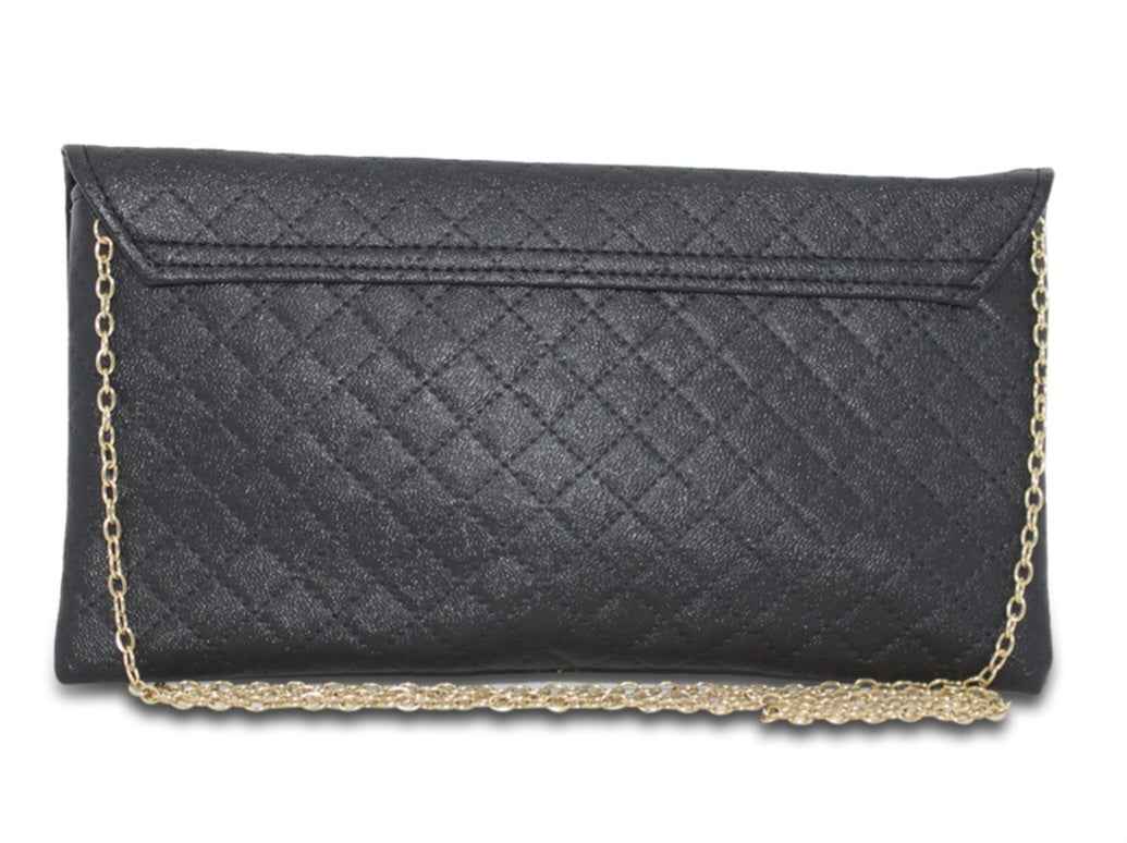 Elegant Quilted Evening Clutch Bag with Tassel Charm