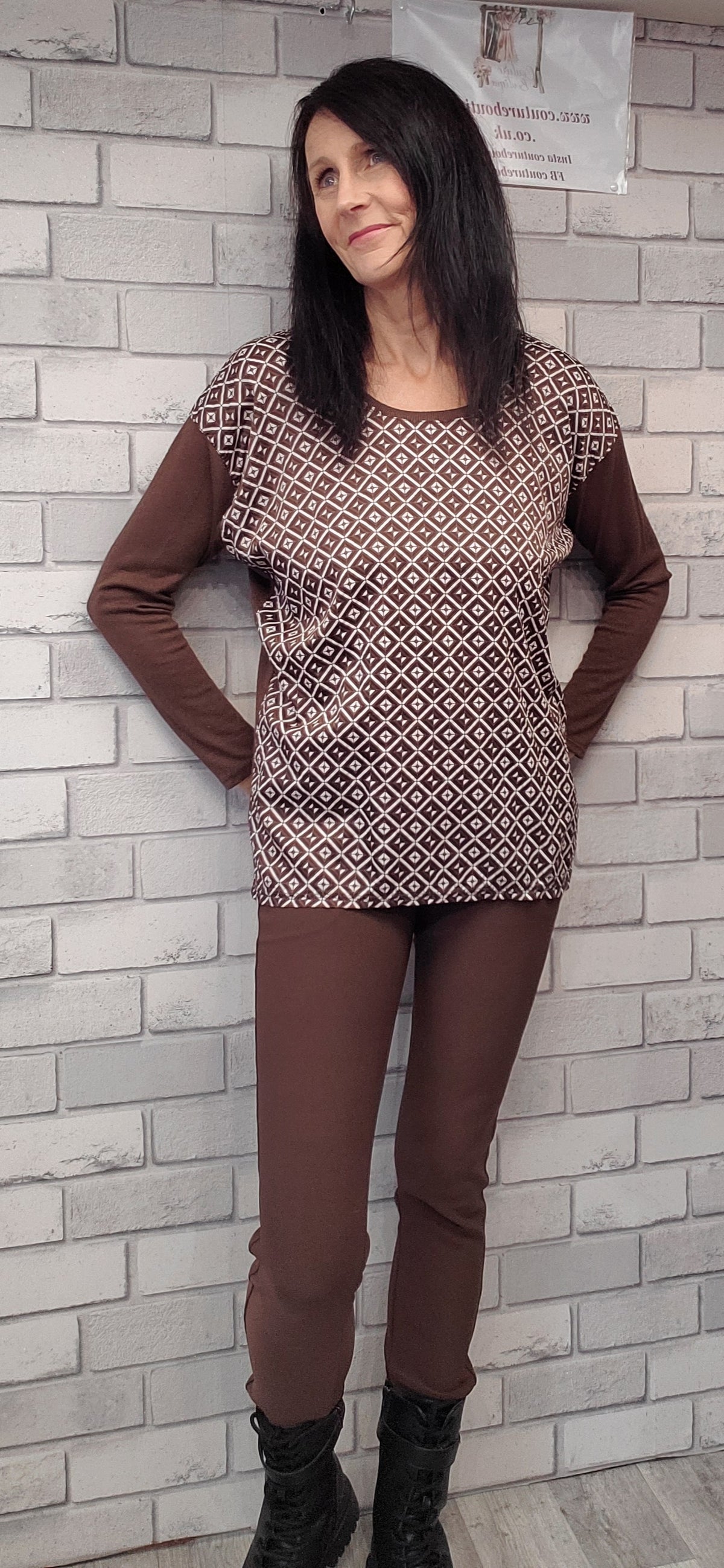 Brooke Fine Knit Top With Long Sleeves - Couture Boutique